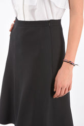 Side Zipped A LINE Flared Skirt